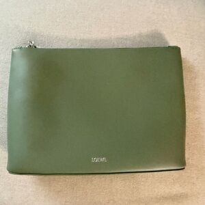 LOEWE Sage Green Leather Pouch